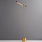 Nordic Minimalist Imitation Walnut Wood Grain Cylindrical Strip Hardware Base LED Standing Floor Lamp Lumendat