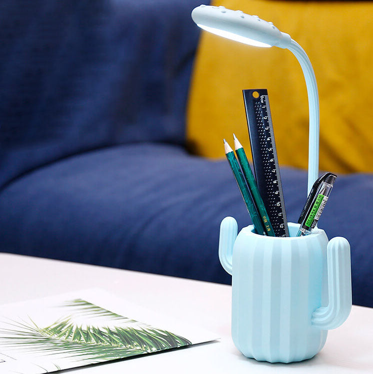 Lumendat Modern Children's Plastic Cactus Pencil Eye Protection USB LED Table Lamp Lumendat
