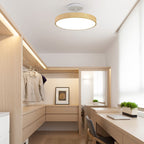 Japanese Wabi-sabi Minimalist Wood Grain Round LED Semi-flush Mount Light BulbSquare