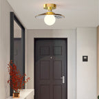 Modern Light Luxury Glass Flower Design Iron 1-light Semi-flush Mount Ceiling Light
