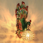 European Creative Peacock Resin Glass Shade 1-Light Wall Sconce Lamp Lumendat