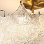 Traditional French Ginkgo Leaf Hardware Glass 5/8 Light Semi-Flush Mount Ceiling Light For Living Room Lumendat