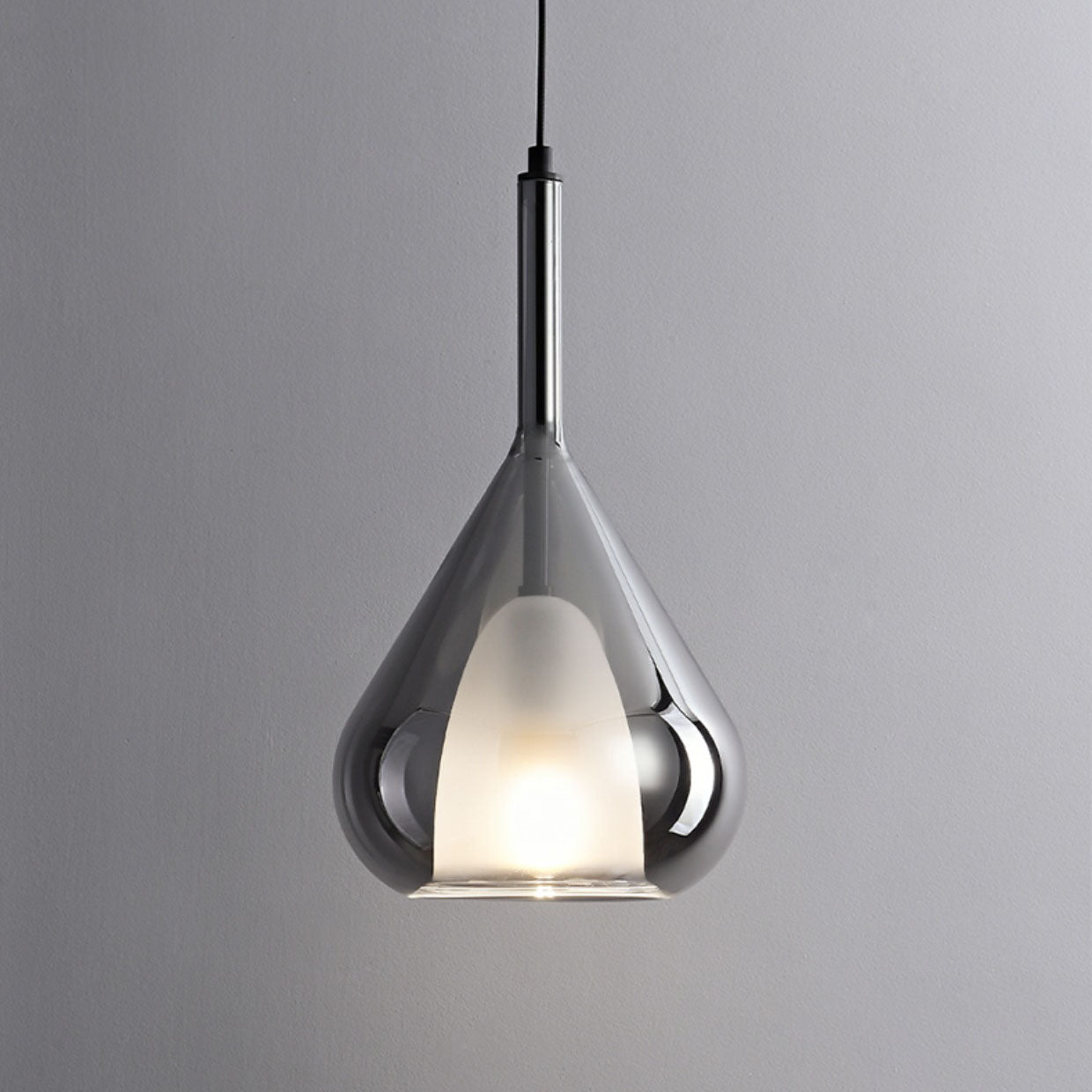 Contemporary Scandinavian Diamond Copper Glass 1-light Pendant Light for Bedroom
