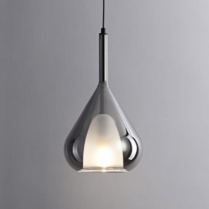 Contemporary Scandinavian Diamond Copper Glass 1-light Pendant Light for Bedroom