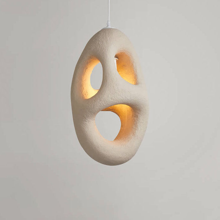 Japanese Wabi-sabi Resin Geometric Circle 1-light Pendant Light BulbSquare