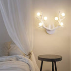 Nordic Creative Resin Antler Tree Branch Glass Ball 6-Light Wall Sconce Lamp Lumendat