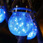 Cracked Glass Jar Waterproof Solar Copper Wire LED Outdoor Garden Landscape Light Lumendat