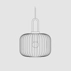 Contemporary Nordic Round Oval Pumpkin Stainless Steel Striped Glass 1-light Pendant Light for Living Room BulbSquare