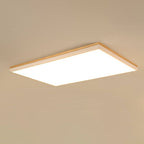 Modern Minimalist Solid Wood Acrylic Square Rectangle LED Flush Mount Ceiling Light for Living Room BulbSquare