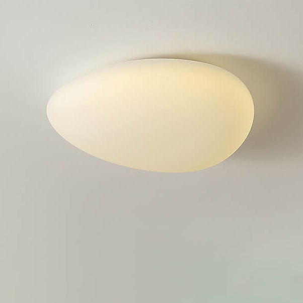 Nordic Minimalist Cobblestone Pe Lampshade LED Flush Mount Ceiling Light