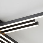 Industrial Aluminum Creative Geometric Line LED Flush Mount Light BulbSquare