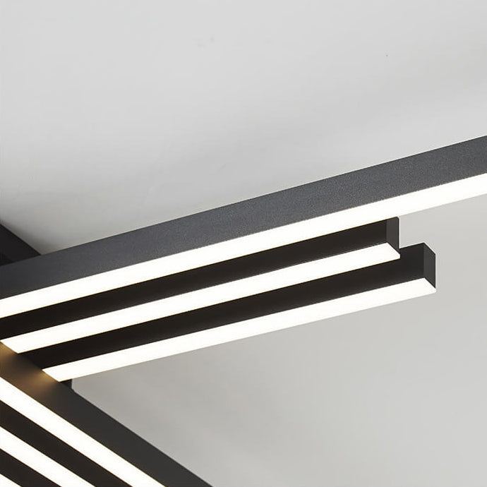 Industrial Aluminum Creative Geometric Line LED Flush Mount Light BulbSquare