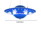 Lumendat Contemporary Creative Kids Spaceship Iron Glass LED Chandelier For Bedroom Lumendat