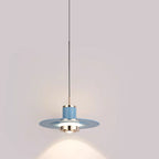 Modern Minimalist Cylinder Flying Saucer Metal LED Pendant Light for Living Room