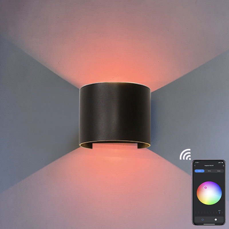 Simple Intelligent Cylindrical APP Dimming Waterproof LED Wall Sconce Lamp Lumendat