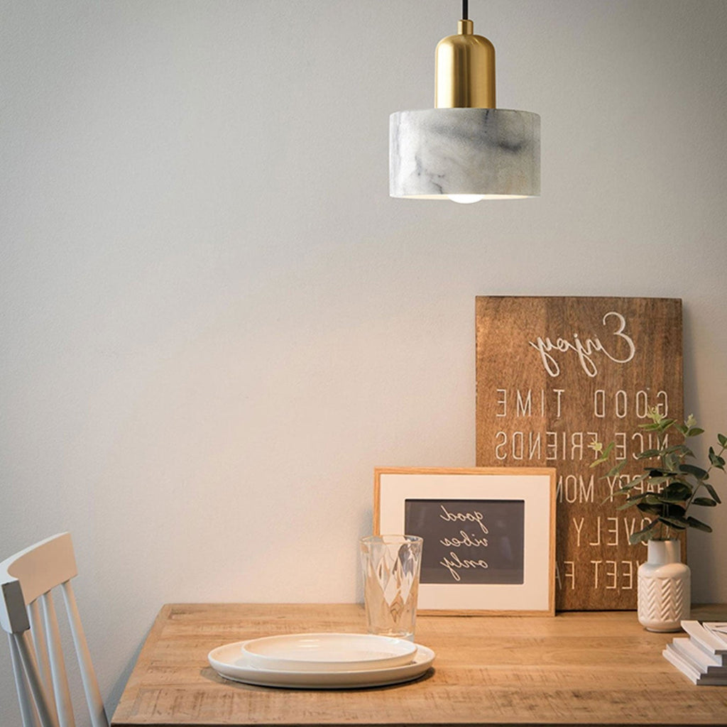 Modern Light Luxury Marble Metal 1-light Pendant Light