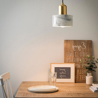Modern Light Luxury Marble Metal 1-light Pendant Light