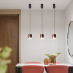 Nordic Light Luxury Cylindrical Aluminum Acrylic LED Pendant Light BulbSquare