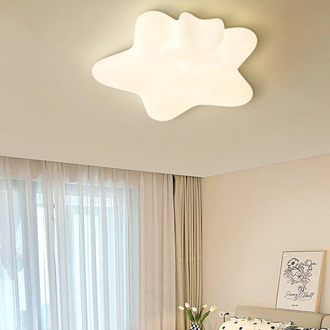 Lumendat Contemporary Creative Kids Star Moon Iron PE LED Flush Mount Ceiling Light For Bedroom Lumendat