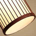 Japanese Zen Bamboo Weaving Lantern 1-light Pendant Light BulbSquare