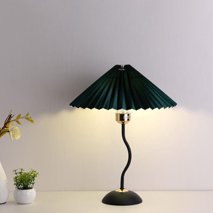Modern Minimalist Pleated Umbrella Bending Base 1-Light Table Lamp Lumendat