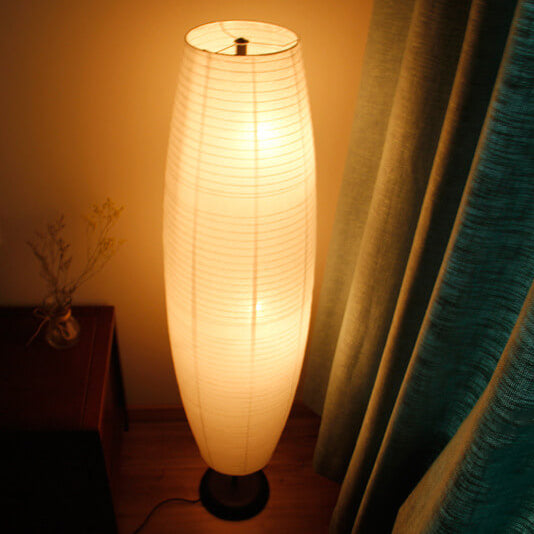 Nordic Minimalist Rice Paper Column 2-Light Standing Floor Lamp Lumendat
