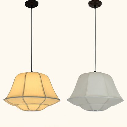 Modern Chinese Iron Sheepskin Oval Lantern 1-light Pendant Light