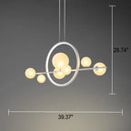 Modern Glass Long Bubble Magic Bean Island Light 7/10 Light Chandelier Lumendat
