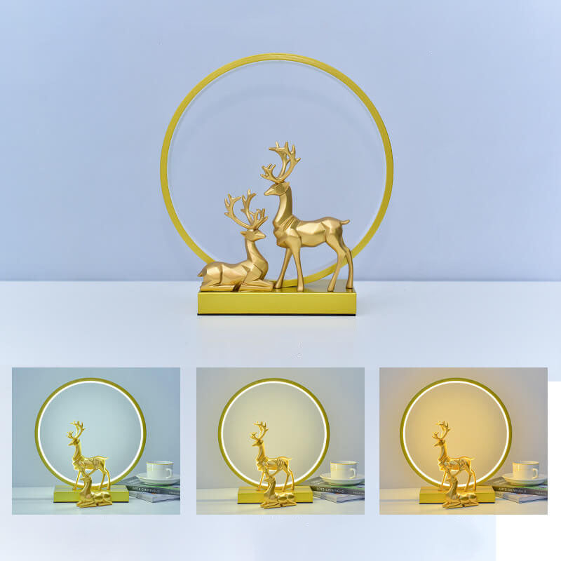 Nordic Creative Circle Deer USB LED Night Light Table Lamp Lumendat
