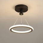 Modern Simplicity Aluminum Circle Strip LED Semi-Flush Mount Ceiling Light For Hallway Lumendat