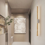 Japanese Wabi-Sabi Yellow Travertine Long Strip LED Wall Sconce Lamp