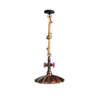 Industrial Retro Umbrella Wrought Iron Water Pipe 1-Light Pendant Light