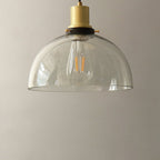 Vintage Minimalist Semi-circular Cone Cup Iron Glass 1-light Pendant Light BulbSquare