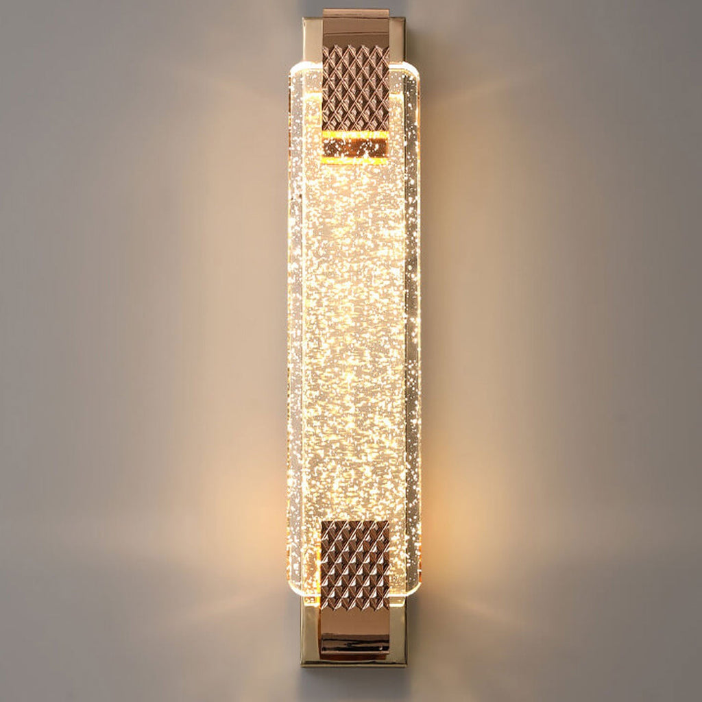 European Light Luxury Rectangular Bubble Crystal LED Wall Sconce Lamp