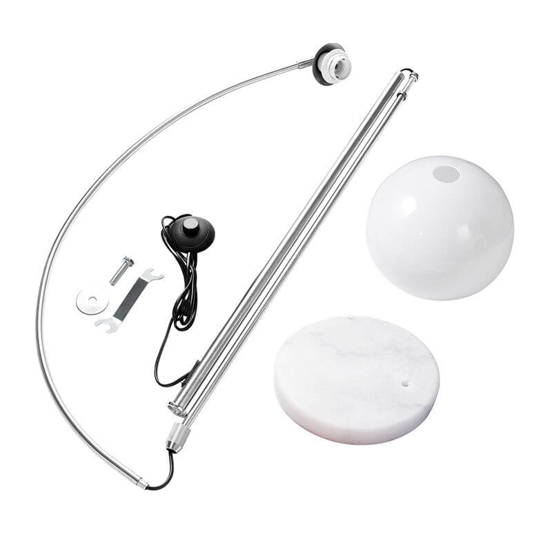Modern Globe Acrylic Shade Fishing Rod 1-Light Standing Floor Lamp Lumendat