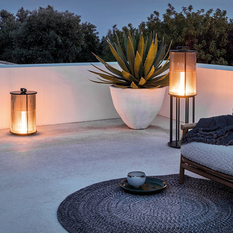 Modern Simplicity Cylinder Glass Steel 1-Light Landscape Light For Outdoor Patio Lumendat