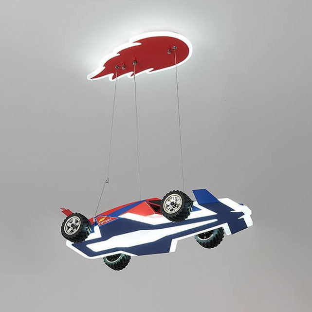 Modern Children's Racing Iron Acrylic LED Pendant Light BulbSquare