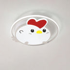 Lumendat Childlike Cartoon Chick Acrylic Round LED Kids Flush Mount Ceiling Light Lumendat