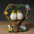 Creative Garden Solar Night Light Heart-shaped Resin Bird Outdoor LED Ornament Light Lumendat