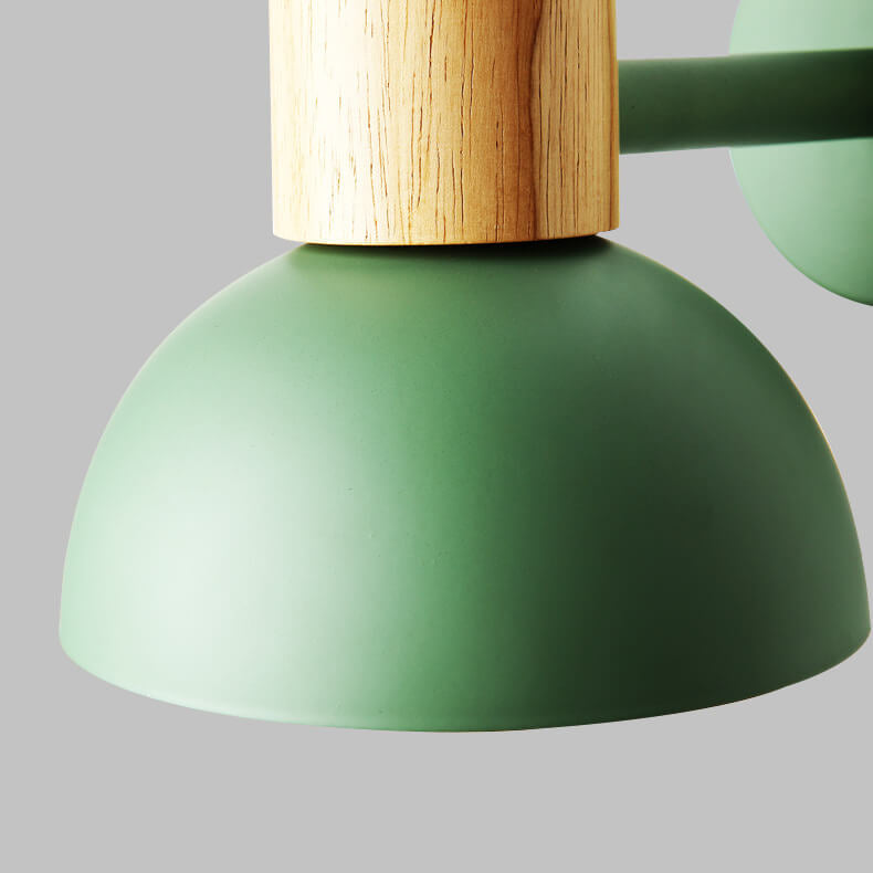 Modern Classic Macaron Solid Color Wood Iron 1-Light Wall Sconce Lamp Lumendat