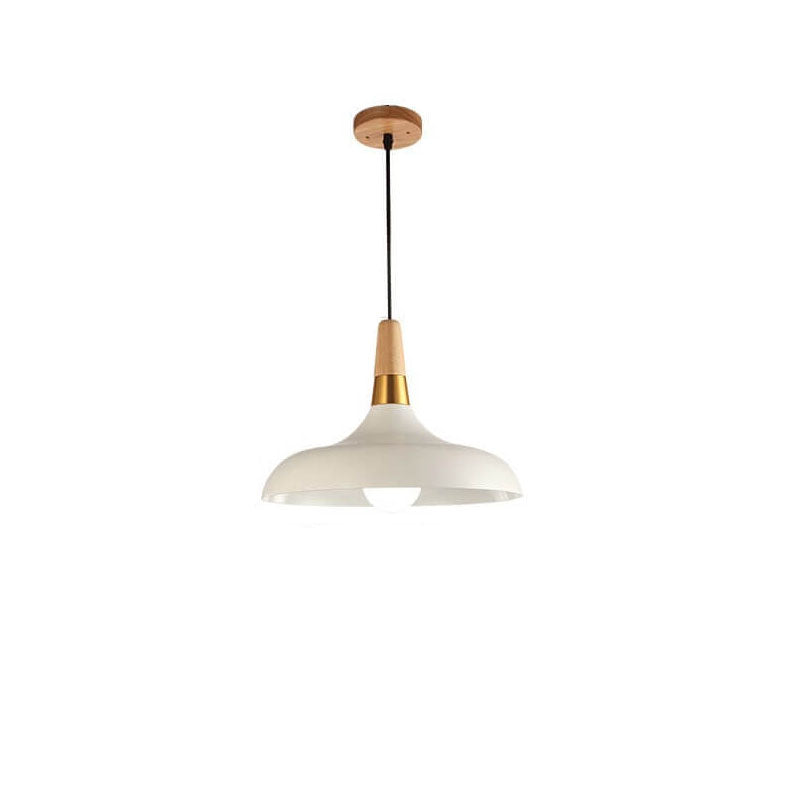 Nordic Macaron Barn Metal Wood 1-light Pendant Light
