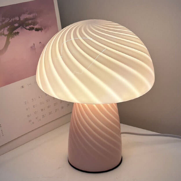 Modern Minimalist Mushroom Glass 1-Light Table Lamp Lumendat