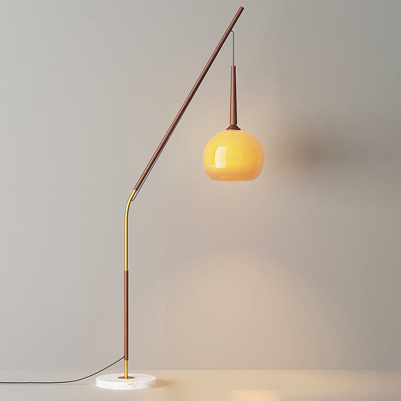 Traditional Vintage Orb Iron Glass 1-Light Standing Floor Lamp For Bedroom Lumendat