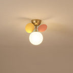 Modern Mid-century Acrylic Flower Decor Glass Ball Shade 1-Light Semi-Flush Mount Ceiling Light For Living Room Lumendat