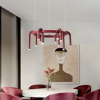 Modern Mid-century Iron Geometric Line Combination LED Chandelier for Living Room Lumendat