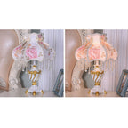 European Luxury Fabric Lace Resin 1-Light Table Lamp Lumendat