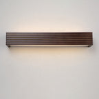 Modern Chinese Walnut Square Bar Vanity LED Wall Sconce Lamp