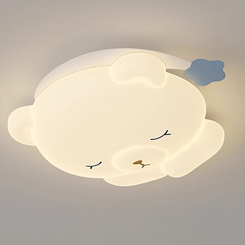 Lumendat Modern Art Deco Kids Iron PE Bear LED Flush Mount Ceiling Light For Bedroom Lumendat