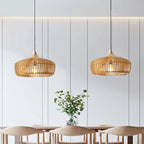 Nordic Vintage Wooden Round Dome Lid 1-light Pendant Light Lumendat