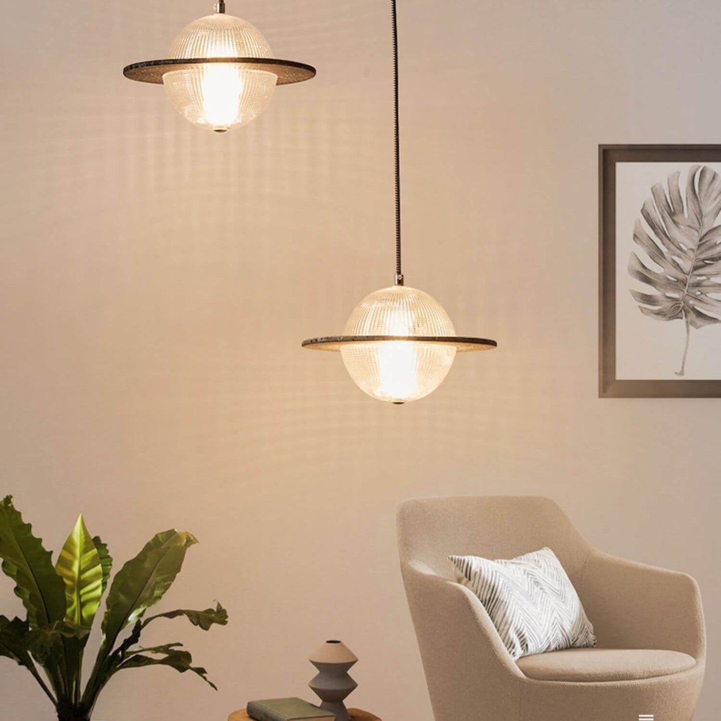 Nordic Glass Creative Planet Design LED Pendant Light